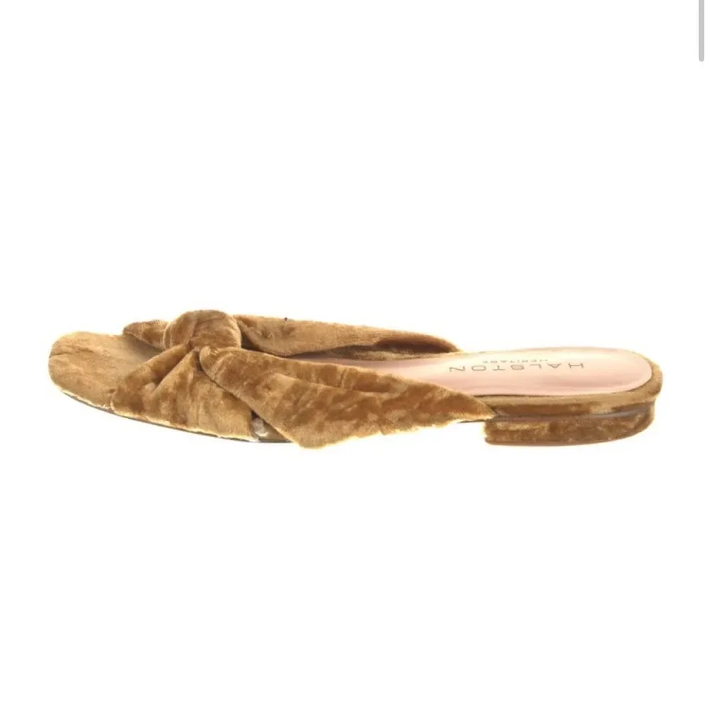 Halston Heritage Women's Brown Velvet Sandals - Picture 4 of 10